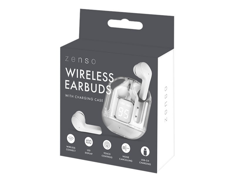 Wholesale Wireless Earbuds with Digital Screen Charging Case Wholesale Wireless Earbuds with Digital Screen Charging Case