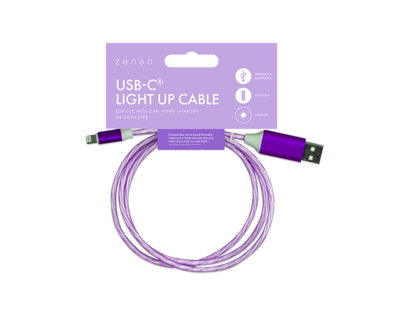 Wholesale Type - C Light up charging cable | Gem imports Ltd.