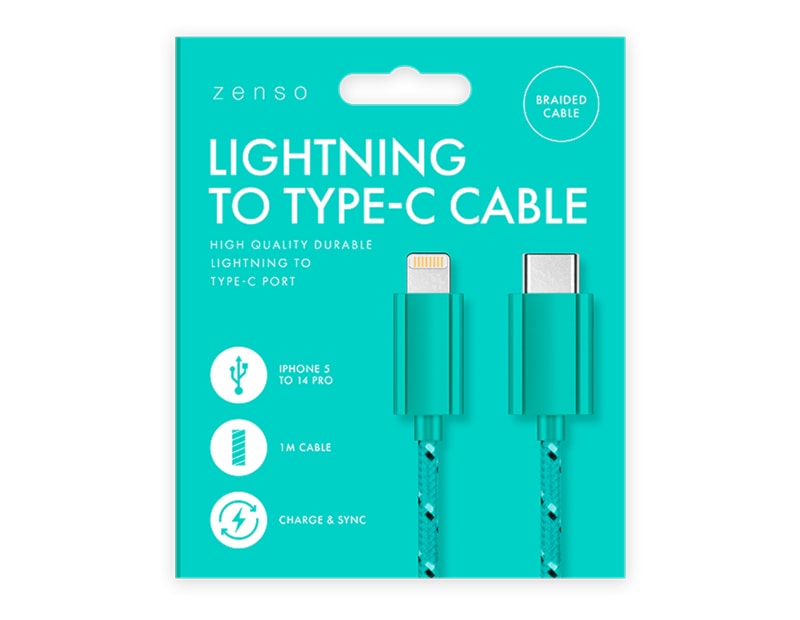 Wholesale Lightning to Type-C Braided Cable 1M Wholesale Lightning to Type-C Braided Cable 1M