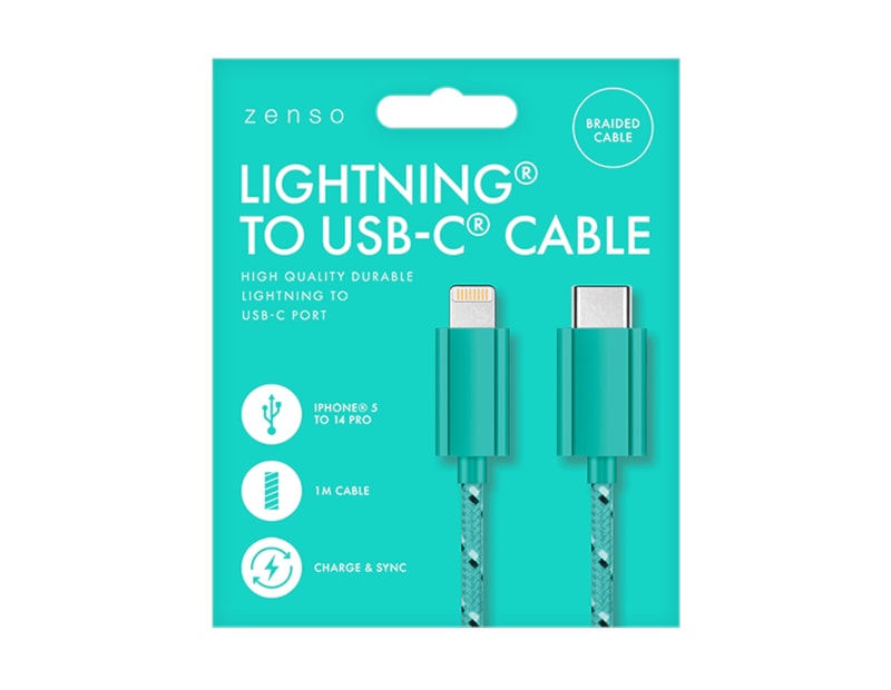 Wholesale Lightning to Type-C Braided Cable 1M Wholesale Lightning to Type-C Braided Cable 1M