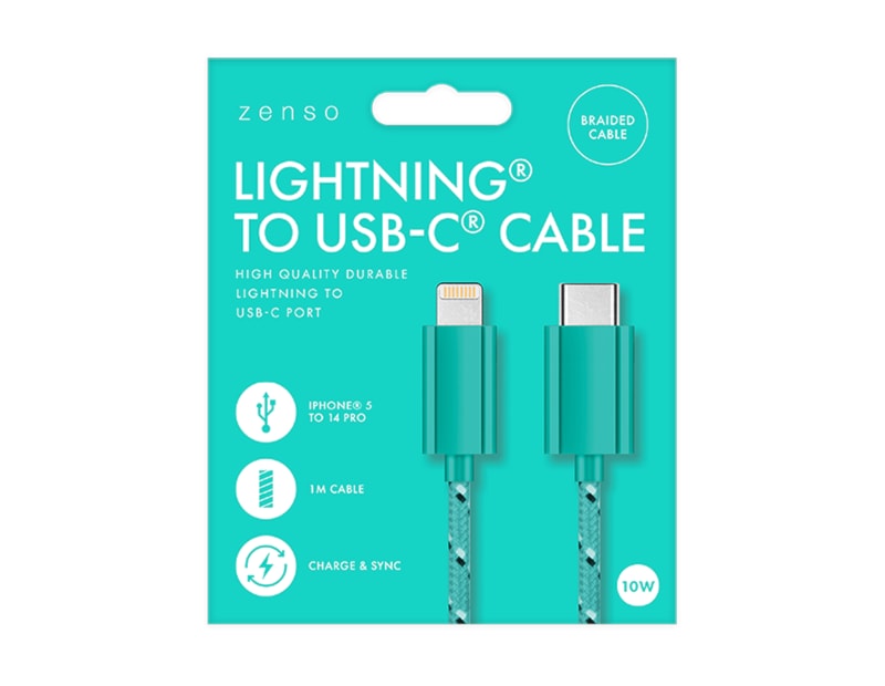 Wholesale Lightning to Type-C Braided Cable 1M Wholesale Lightning to Type-C Braided Cable 1M