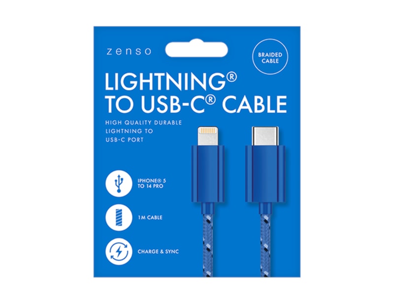 Wholesale Lightning to Type-C Braided Cable 1M Wholesale Lightning to Type-C Braided Cable 1M