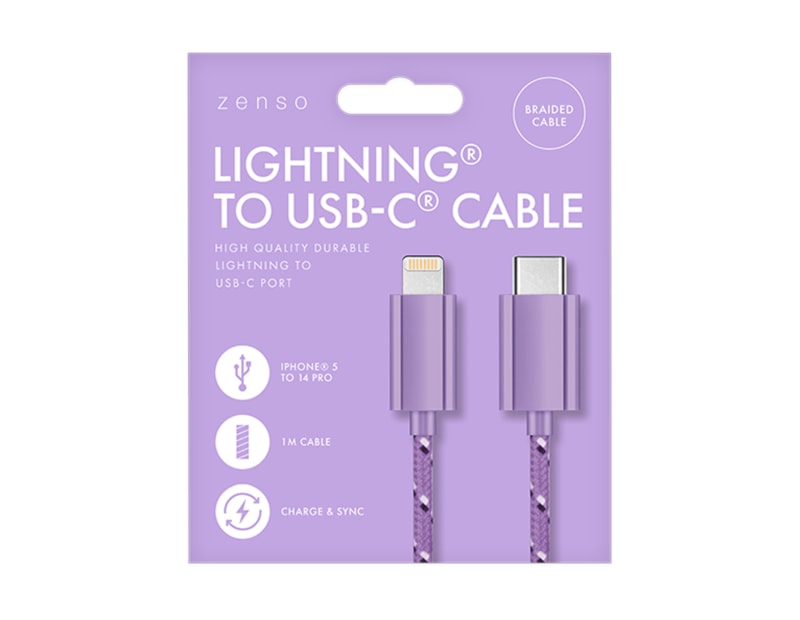 Wholesale Lightning to Type-C Braided Cable 1M Wholesale Lightning to Type-C Braided Cable 1M