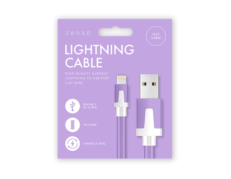 Wholesale Lightning to USB Flat Cable 1M Wholesale Lightning to USB Flat Cable 1M