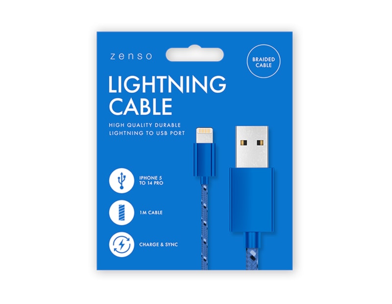 Wholesale Lightning to USB Braided Cable 1M Wholesale Lightning to USB Braided Cable 1M
