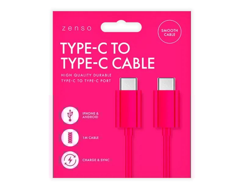 Wholesale Type C to Type C Coloured Cable 1M | Gem imports Ltd. Wholesale Type C to Type C Coloured Cable 1M | Gem imports Ltd.