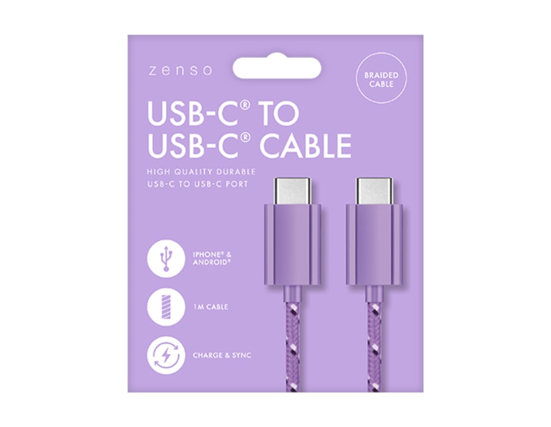 Wholesale Type C to Type C Braided Cable 1M Wholesale Type C to Type C Braided Cable 1M