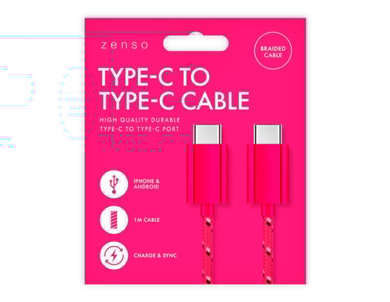 Wholesale Type C to Type C Braided Cable 1M Wholesale Type C to Type C Braided Cable 1M