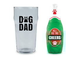 Wholesale Father's Day No.1 Dog Dad Beer Glass & Toy Wholesale Father's Day No.1 Dog Dad Beer Glass & Toy