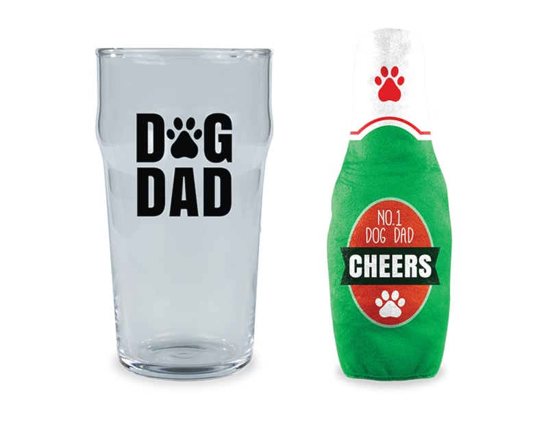 Wholesale Father's Day No.1 Dog Dad Beer Glass & Toy Wholesale Father's Day No.1 Dog Dad Beer Glass & Toy