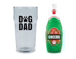 Wholesale Father's Day No.1 Dog Dad Beer Glass & Toy Wholesale Father's Day No.1 Dog Dad Beer Glass & Toy