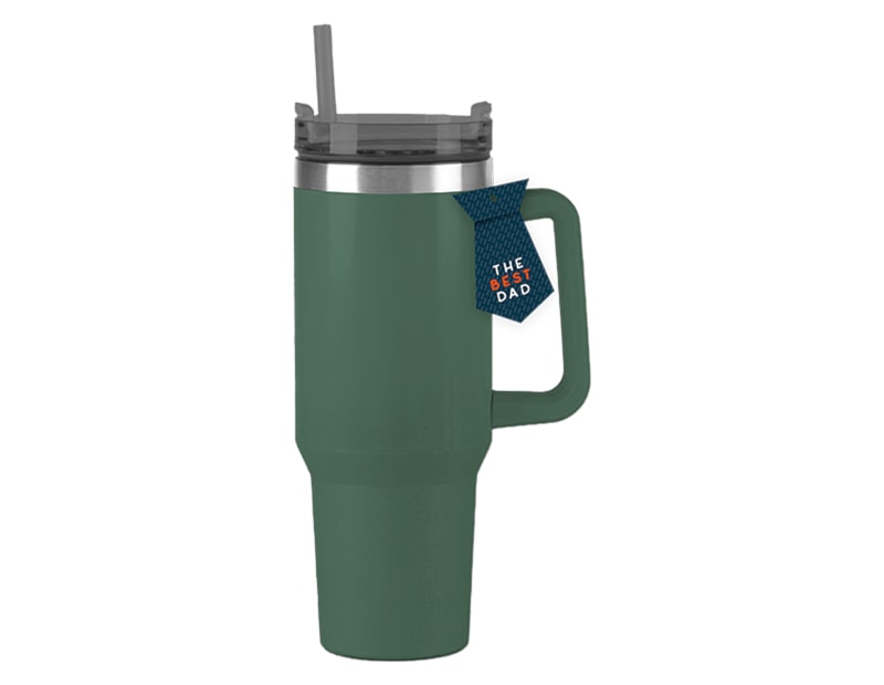 Wholesale Father's Day Double Walled Tumbler With Straw And Handle 1100ML