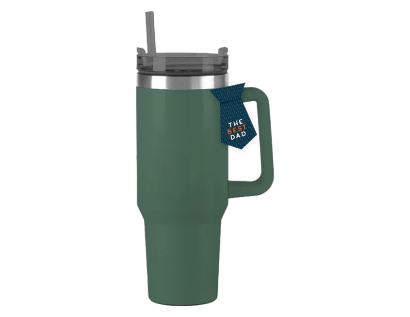 Wholesale Father's Day Double Walled Tumbler With Straw And Handle 1100ML