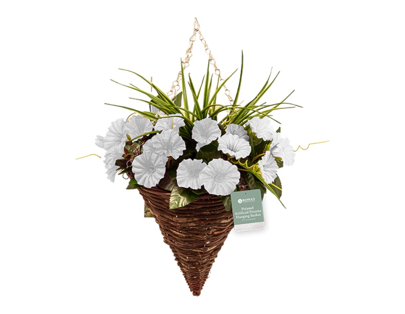 Wholesale Pointed Artificial Petunia Hanging Basket Wholesale Pointed Artificial Petunia Hanging Basket