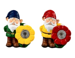 Wholesale Gnome with Flower Solar Light 15cm CDU