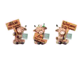 Wholesale Highland Cow Decoration 9cm CDU Wholesale Highland Cow Decoration 9cm CDU