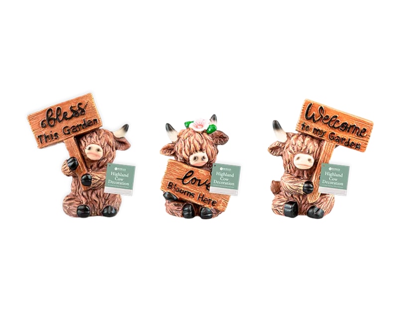 Wholesale Highland Cow Decoration 9cm CDU Wholesale Highland Cow Decoration 9cm CDU