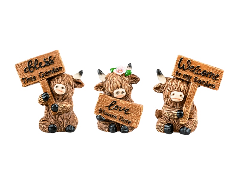 Wholesale Highland Cow Decoration 9cm CDU Wholesale Highland Cow Decoration 9cm CDU