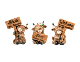 Wholesale Highland Cow Decoration 9cm CDU