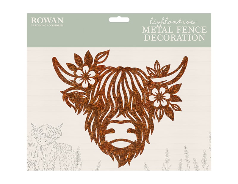 Bulk buy Metal Highland Cow Fence Decoration