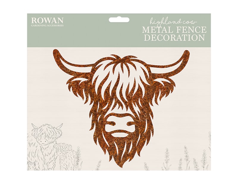 Wholesale Metal Highland Cow Fence Decoration