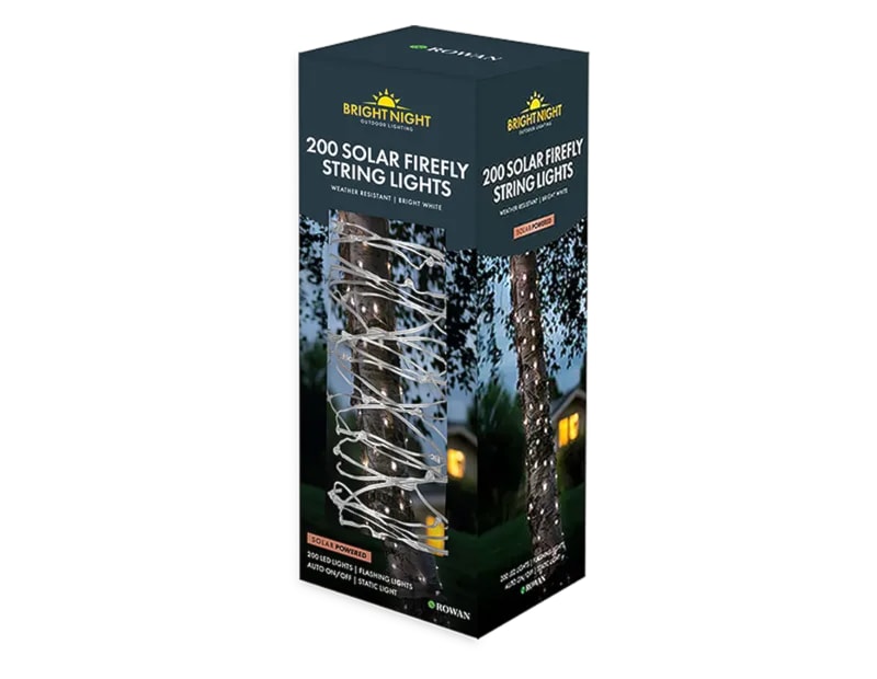 200 Solar Firefly String Lights Bright White CDU 200 Solar Firefly String Lights Bright White CDU
