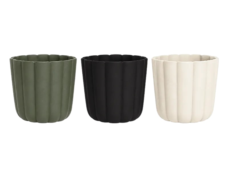 Plastic Ribbed Plant Pot 16cm CDU