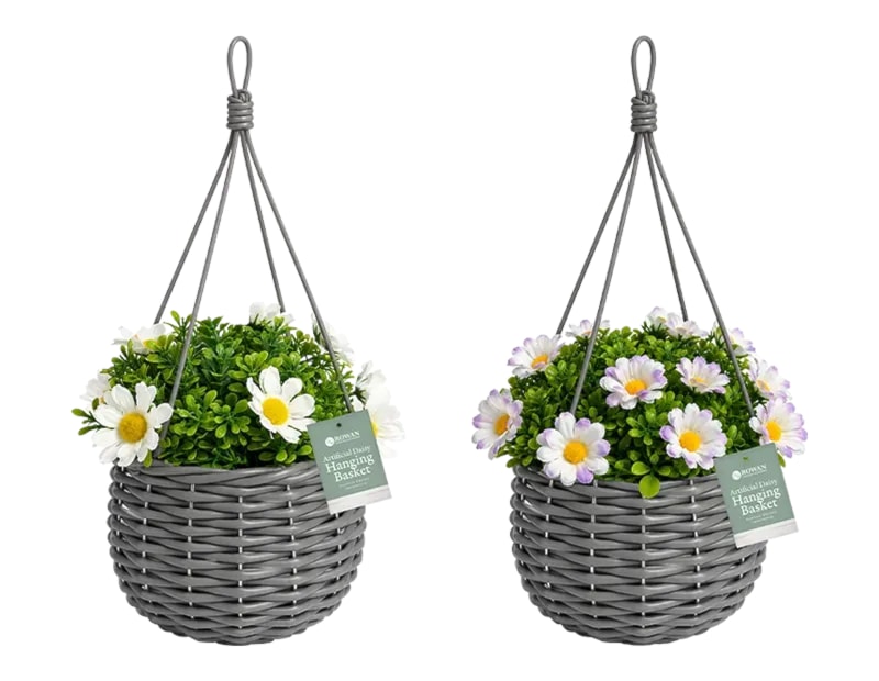 Wholesale Artificial Mini Daisy Hanging Basket 32cm CDU Wholesale Artificial Mini Daisy Hanging Basket 32cm CDU