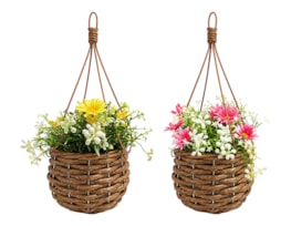 Wholesale Artificial Mini Floral Hanging Basket 32cm CDU