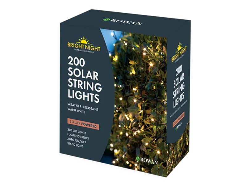 Wholesale 200 LED Solar String Lights Warm White CDU Bulk Buy 200 LED Solar String Lights Warm White CDU