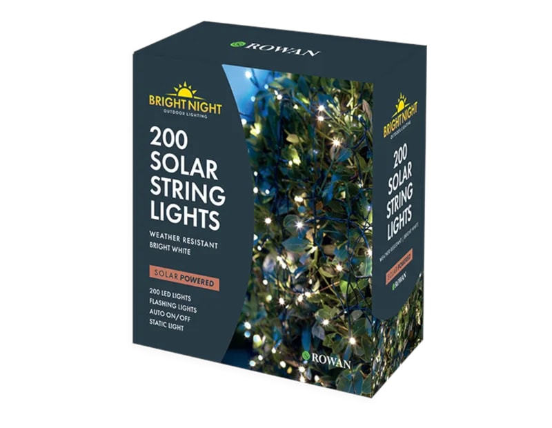 Wholesale 200 LED Solar String Lights Bright White CDU Bulk Buy 200 LED Solar String Lights Bright White CDU