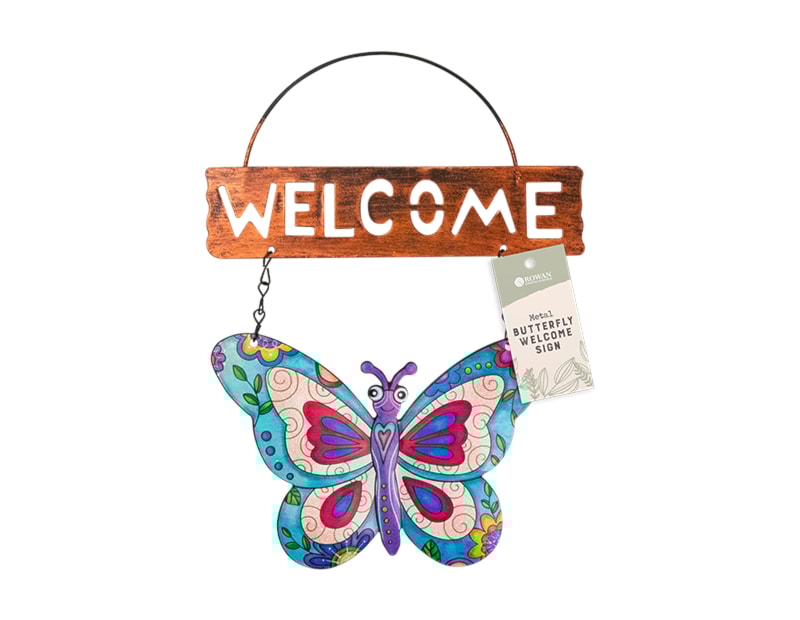 Wholesale Metal Butterfly Welcome sign Wholesale Metal Butterfly Welcome sign