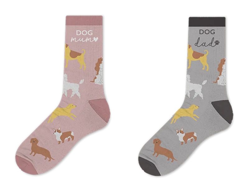 Wholesale Dog Mum & Dad Socks Wholesale Dog Mum & Dad Socks