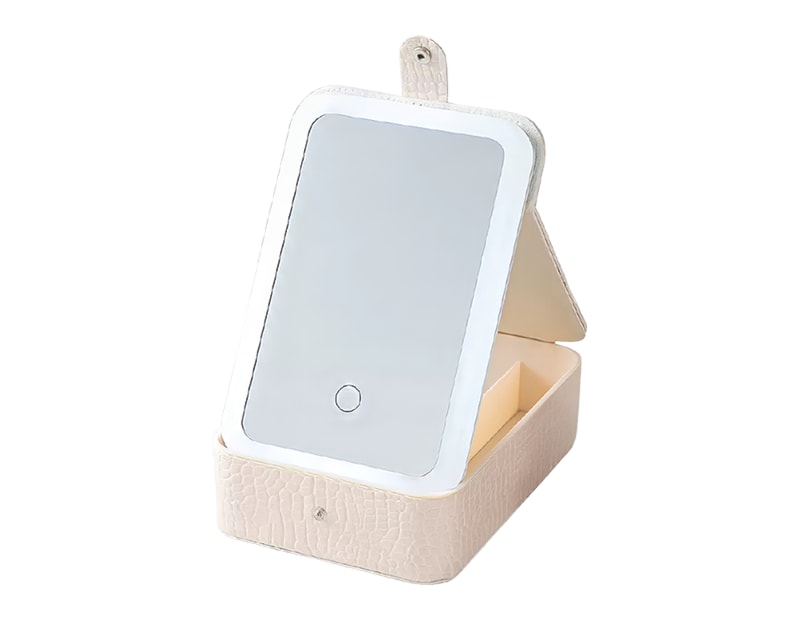 Wholesale Mini Travel Case with LED Mirror Bulk Buy Mini Travel Case with LED Mirror