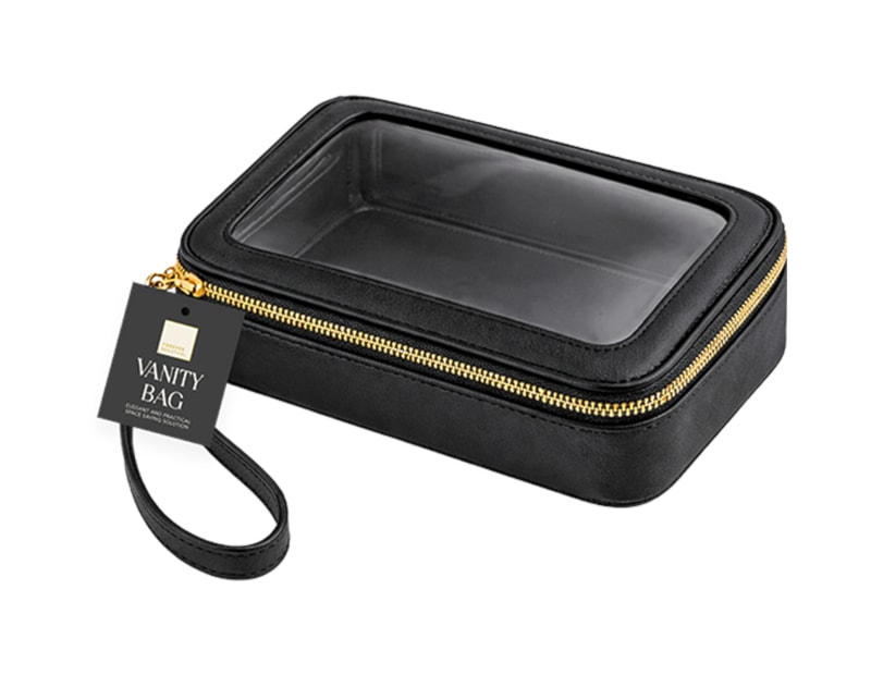 Wholesale PU Window Vanity Bag Bulk Buy PU Window Vanity Bag