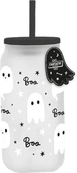 Wholesale Ghost Glass Mason Jar With Straw