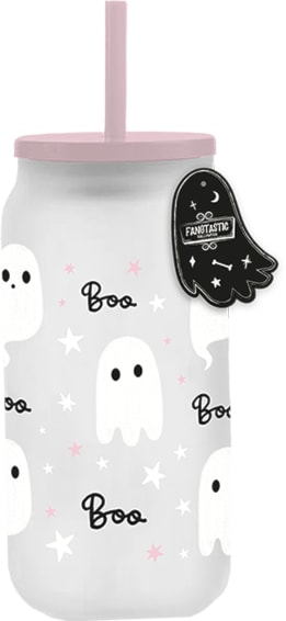 Wholesale Ghost Glass Mason Jar With Straw