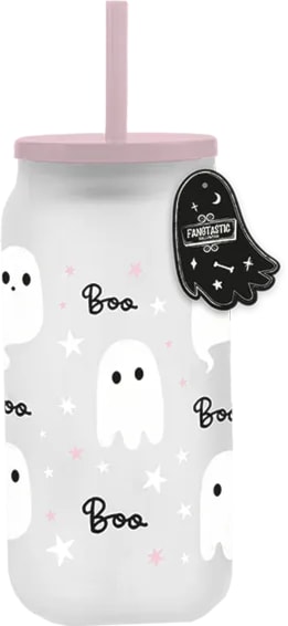 Wholesale Ghost Glass Mason Jar With Straw