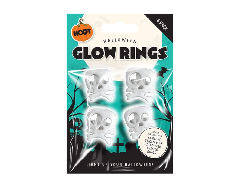 Halloween Glow Rings 4pk CDU Halloween Glow Rings 4pk CDU
