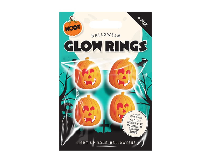 Halloween Glow Rings 4pk CDU Halloween Glow Rings 4pk CDU