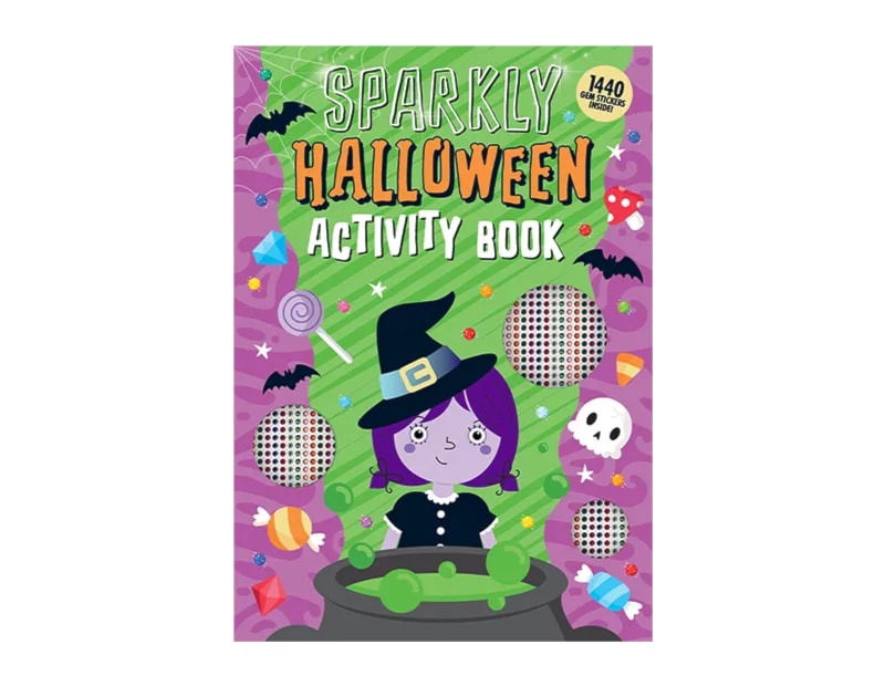 Wholesale Halloween Childrens Gem Sticker and Colouring Book CDU