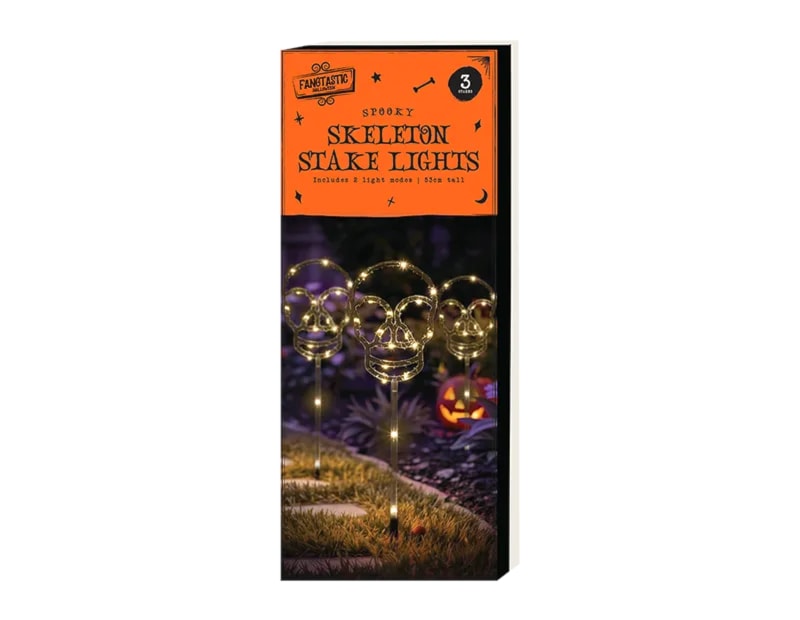 Wholesale Halloween Skeleton LED Stakes 3pk CDU