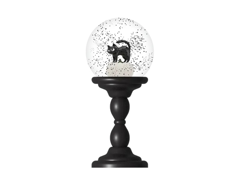 Wholesale Halloween Black Cat Snow Globe Wholesale Halloween Black Cat Snow Globe