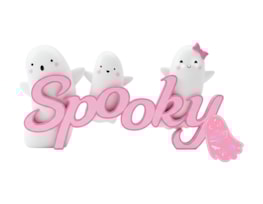 Halloween Pink Ghost Slogan Decoration