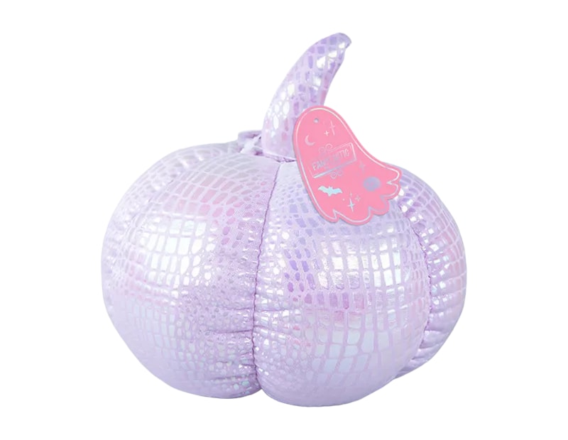 Wholesale Halloween Iridescent Pumpkin Cushion 15cm