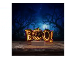Wholesale LED Battery Operated Infinity Light Boo Pumpkin 14cm x 24cm Wholesale LED Battery Operated Infinity Light Boo Pumpkin 14cm x 24cm