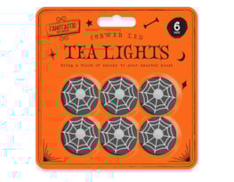 Wholesale Cobweb LED Tea Lights 6pk Wholesale Cobweb LED Tea Lights 6pk