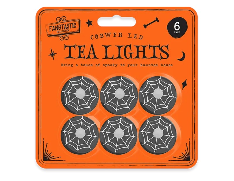Wholesale Cobweb LED Tea Lights 6pk Wholesale Cobweb LED Tea Lights 6pk