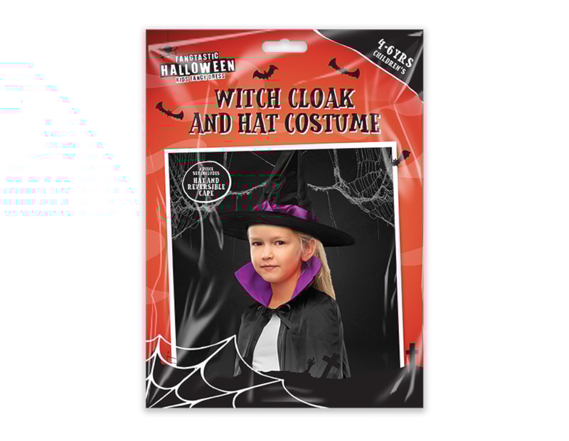 Wholesale Children's Witch Cloak & Hat Costume Wholesale Children's Witch Cloak & Hat Costume