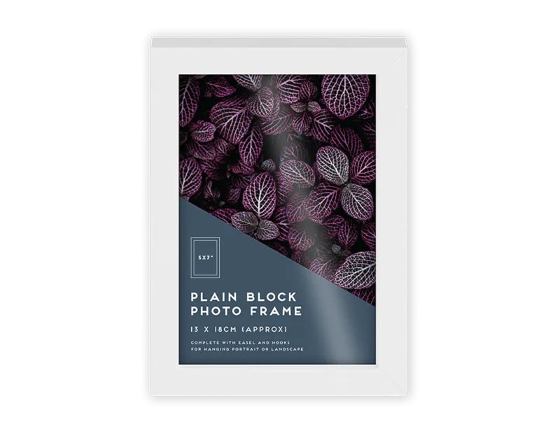 Wholesale White Block Photo Frame 5 X 7" 1pk CDU